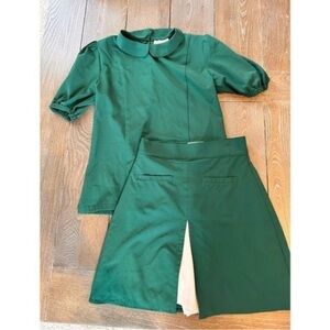 Byrdie Golf social set shirt and skort green xs